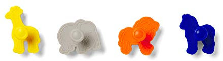 Fox Run Lot de 4 emporte-pièces en forme d'animal - Multicolore
