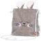 Papierdrachen Hasen Handtasche grau mit Schulterriemen - aus Samt mit Hasengesicht und Ohren - Glitzerdetail - Geschenk zu Ostern - Umhängetasche Mädchen