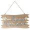 com-four® Hängedeko Weihnachten - Holz-Aufhänger mit Schriftzug für Weihnachten - Türschild aus Holz für Tür, Fenster oder Wand - Christmas Sign (silberfarben + weiß + braun)