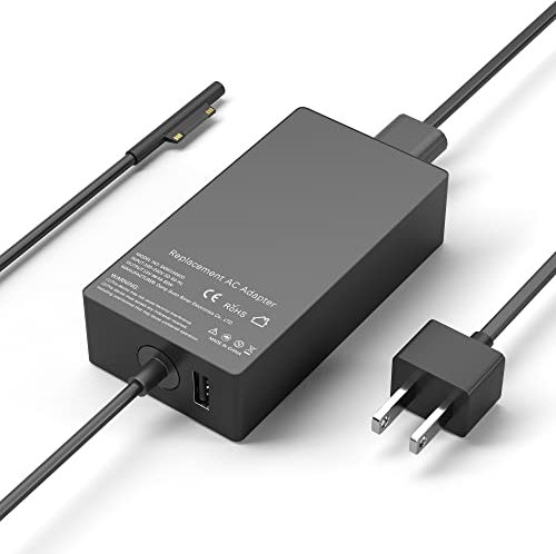 65W Surface Pro Charger Compatible with Microsoft Surface Laptop 1 2 3 4, Surface Pro X 8 7 6 5 4 3, Surface Go Go 2 Go 3, Surface Book 1 2 Microsoft Surface Charger Power Supply Adapter1