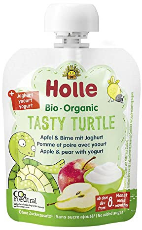 Holle Gourde Yaourt Tasty Turtle Pomme Poire +8m Bio 85g