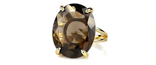 Natürlicher Rauchquarz Schmuckring in 14K Gold - Elegante Cocktail Ringe für Frauen - Handgemachter Schmuck - Geburtstage, Hochzeiten, Abschlussfeier, Jahrestag Geschenk für Sie