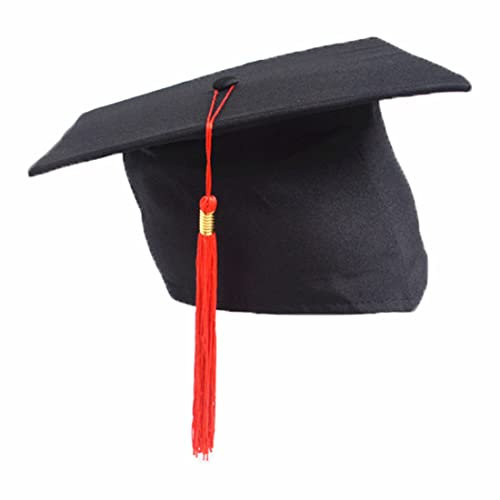 ITODA Doktorhut Abschluss Hut Unisex Bachelor Hut Uni Absolventenhut Verstellbar Bachelormütze Quaste Graduation Cap Abschlusshut für Abschlussfeiern vom Studium Universität Hochschule Abitur Rot