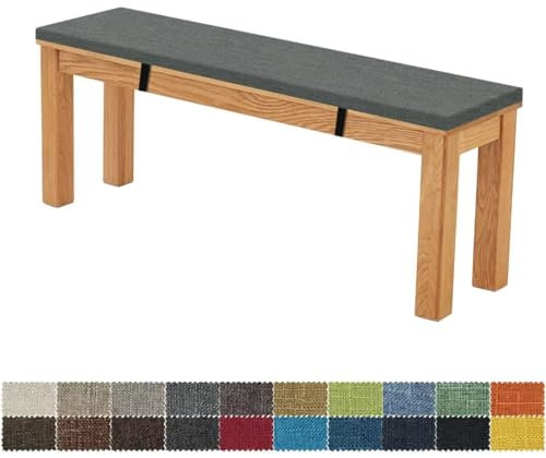 FIOVIP Bankauflage Bankkissen Sitzbankkissen 80X35X3CM Abnehmbar Waschbar Doppelt rutschfest Hochelastischer Geeignet für Gartenbänke, Schaukeln, Terrassen, Innenbänke(Tiefes Warmes Grau)