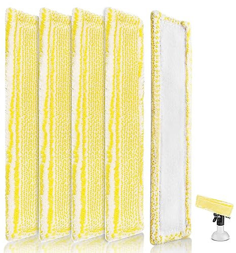 Riisoyu 5 Pièces Bonnette Microfibre Lingette pour Lave Vitre Karcher WV2 WV5 Aspirateur de Fenêtre Accessoires pour Kärcher, Mop Remplacement des Tampons pour Carrelage et Marbre