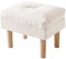 YMYNY Sitzhocker, Ottoman, Fußhocker mit weichem Sitzkissen, große Sitzfläche, 4 verdickte Holzbeine, im Nordischen Stil, für Schlafzimmer, Wohnzimmer, 40 x 29 x 32CM Beige HBD023M