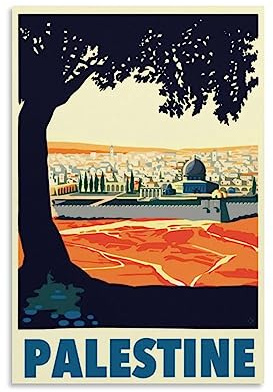 Palästina Vintage-Reise-Poster, Landschaft, 20 x 30 cm, Wandkunst, Kunstdruck, Leinwand-Kunst-Poster, modernes Familienschlafzimmer-Dekor-Poster