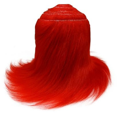 Kunstpelz Stoff zum Basteln Rot, Zotteliger Bastel Plüsch 5 x 170 cm für selbstgemachten Weihnachts-/Zwerg Bart, Fursuit, handgefertigtes Weihnachts-Halloween-Cosplay-Kostüm