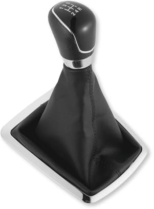 1neiSmartech Juego de pomo de 5 marchas y funda de piel sintética con marco, kit premontado para palanca de cambios, compatible con Ford Focus MK2 MKII 2008-2014 con marco Big Frame