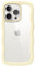 JETech Cute Case for iPhone 15 Pro Max 6.7-Inch, Wave Frame Curly Shape Shockproof Phone Cover for Women and Girls, Clear Hard PC Back (Yellow)