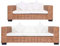 BaraSh 2-TLG. Sofagarnitur mit Auflagen Natur Rattan Wohnzimmer Couch Ecksofa Klein