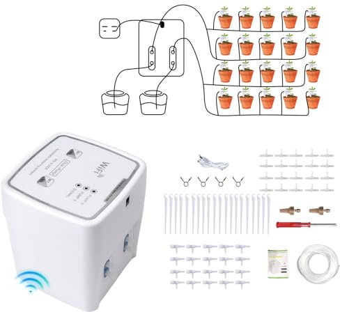 WIFI Automatisches Bewässerungssystem, Automatische Bewässerung für Zimmerpflanzen, ideal als Urlaubsbewässerungssystem (20 Töpfe)