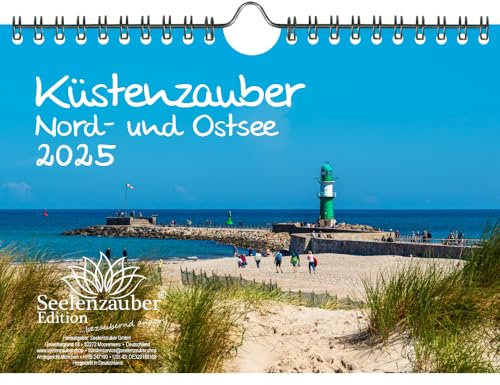 Küstenzauber Nord- und Ostsee DIN A5 Wandkalender für 2025 Küste Meer Städte Deutschland Urlaub Reise - Seelenzauber