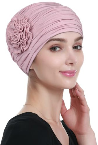 Alnorm Chemo-Haarverlust-Kappe, Krebskappe, Kopfbedeckung für Damen, Malvenfarben, Einheitsgröße