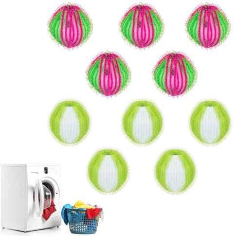 OUDQFCJ 10 pcs Palline per capelli per lavatrici e asciugatrici palline per bucato catturano peli e pellicce di animali rimuovono peli di animali dai vestiti rimuovono peli dai vestiti