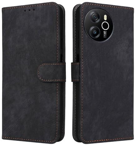XINNI Handyhülle für Blackview Shark 8, RFID Protect PU/TPU Klappetui Schutzhülle Flip Magnetisch Telefonhülle, Schwarz