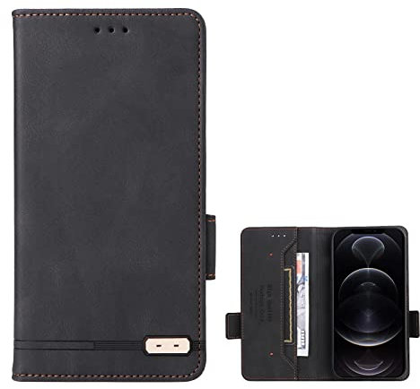 SHIEID Étui pour Sony Xperia 10 VI 2024, Flip Sony Xperia 10 VI 2024 Étui de téléphone à la Mode avec Portefeuille à Rabat, avec Fonction Support, Coque pour Sony Xperia 10 VI 2024-Noir