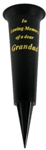 Special Graveside Memorial Grave Spiked Flower Vase In Loving Memory Special Memorial Vase for Graves - Plastic Cemetery Flower Holder with Spike, (2, Grandad)