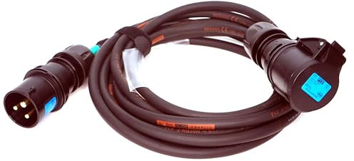 CEE Starkstromkabel (1,5m-50m) 16A Verlängerungskabel Titanex H07RN-F 3x1,5mm² mit schwarzem PCE Shark Stecker und Kupplung, Event-Line von Event-Kabel&more (30 Meter)