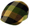 fiebig Flatcap mit Karo Patches | Wollmix Schirmmütze aus Schurwolle | Newsboy Cap mit Schirm (59-L, Olivgrün)