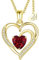 Herzkette Silber 925 Gold vergoldet Halskette Damen Ich Liebe Dich Kette Herz Herzanhänger Schmuck Weihnachten Geschenke Goldkette Frauen Freundin rot
