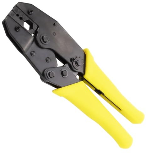 Whisary Koaxialkabel-Crimpzange für Stecker, die LMR400, RG8, Belden9913, RG214, RG213, RG174, RG316 Kabel, LMR400 Crimpzange mit 10,9 mm Sechskant-Schneideisen (LMR400 Crimper Yellow) verbinden