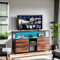 POYHKFD Meuble TV, Armature métallique, Meuble TV avec Armoires, Tiroirs et Étagères,Chambre, Bureau-Marron-Meuble télévision,Support TV,Meuble TV Marron (a 108x77x30cm)