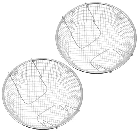 COLLBATH Cesta Coladora Para Freír Con Asa De 18 Cm Para Freidora De Aire Cesta De Malla De Acero Inoxidable Para Freír Patatas Fritas Alitas De Pollo