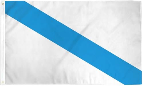 Bandera de Galicia de poliéster de 3 x 5 pies, decoración histórica