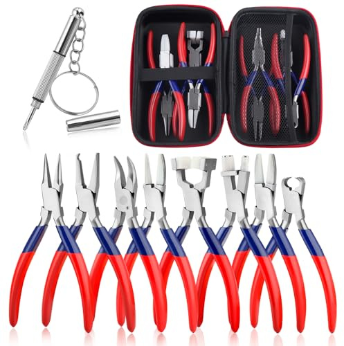 GOLD DEER 8Pcs Eyeglass Repair Kit with Screwdriver and Storage Box Optical Eyeglass Pliers Set Eye Glasses Adjusting Pliers