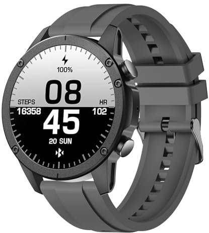 Militär Smartwatch Herren, 1.43''AMOLED Display Smart Watch mit Telefonfunktion, 123 Sportmodi Fitnessuhr mit Herzfrequenz SpO2 Schlafmonitor Schrittzähler, IP68 Wasserdicht Sportuhr für Android iOS