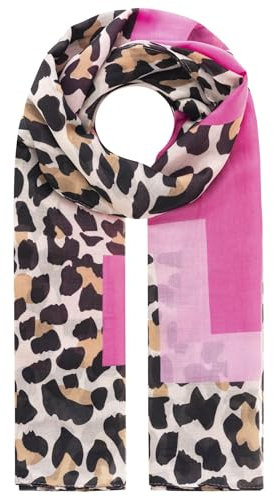 Zwillingsherz Schal Tuch mit Leopardenmuster, Rosa und Beige, Damen Modeschal