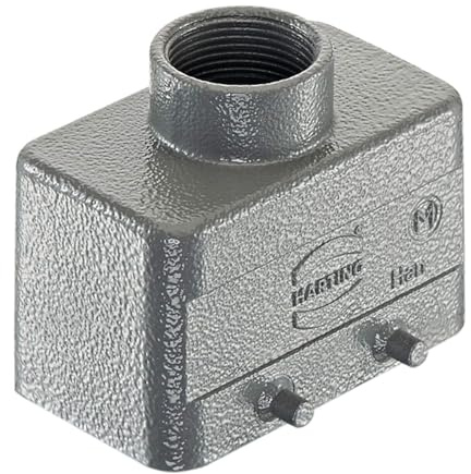 19340030421 Harting Han 10B HvE Tüllengehäuse niedrig, 1xM25 gerader Kabelabgang, für 2 Bügel (am Unterteil) - 1 Stück