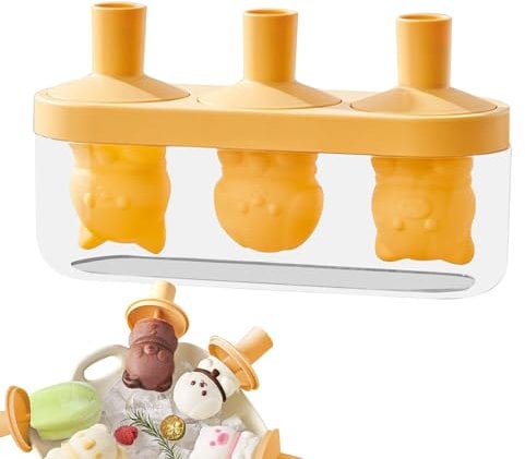Dewireaey Silicone Ice Moulds, 3 Compartments, Leak-Proof Silicone Ice Moulds, Reusable Chocolate Moulds for Making Cream Desserts, Yogurt, Cakes, Food, Fruits and