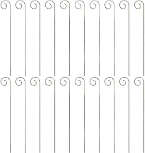 20Pcs Stainless Steel Plant Label Hooks Garden Markers Stake Plant Label Holder Plant Hanger Plant Sign Stake Rustproof Deformed Garden Sign Hanging Rods for Flower Planter (20cm)