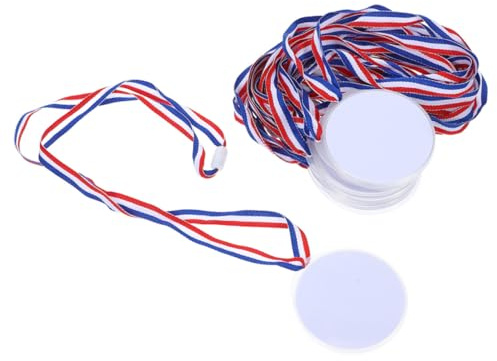 Didiseaon 12 Stück Teiliges DIY Medaillen Farbigen Bändern für Leichte Blanko Medaillen Komfortable Träger für Sportveranstaltungen Schulwettbewerbe und Festliche Anlässe