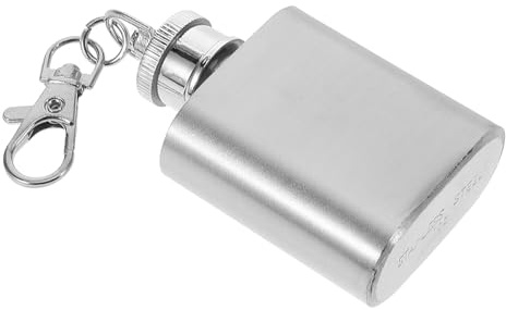 Hoement Petaca de Inoxidable para Aceites Esenciales y Alcohol Llavero Portátil Resistente para Exteriores y Uso Diario Matraz Compacto y Duradero para Viaje