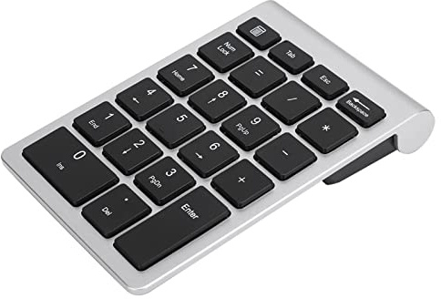 KIMISS Wireless Numeric Keypad for Laptop RF304 22 Keys Numeric Keypad USB 2.4G Wireless Mini Keyboard with Receiver Portable Number (Silver Black)