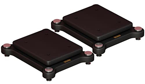 Universal Audio Amplifier Stand Pair of Floor Speaker Mounts & Desktop Subwoofer Isolation Platforms for Home Theater Surround Sound Black 48x43cm