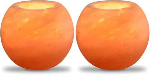 Zen'Light - Teelichthalter aus Himalaya-Salzkristall - 100% authentische natürliche Salzkristall-Teelichtlampe - Handgeschliffener Kerzenhalter aus hochwertigem Naturmaterial - Sphäre 900 g
