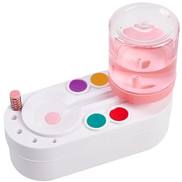 Toheitian Limpiador de Desagües, de Enjuague, Limpiador de Pinceles de Acuarela, Dispensador de Agua para Pintura, Limpiador de Pinceles de Óleo, Herramientas de Arte, Color Rosa.