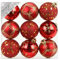 Magic The Gathering 9 STK. Christbaumkugeln 6cm Ornament Dekor Motive Kunststoff bruchfest Dekokugeln Weihnachtskugeln Baumkugeln Baumschmuck Set Christbaumschmuck Weihnachtsschmuck 60mm rot