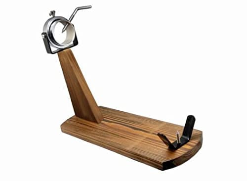 NERTHUS Jamonero Cabezal Giratorio Ajustable de Acero Inoxidable Soporte para Jamón, Madera, Original, Básico