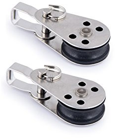 wellenshop 2X Seilrolle mit Öse und Bolzen für Seil Durchmesser 6 mm Block Seilblock Umlenkrolle