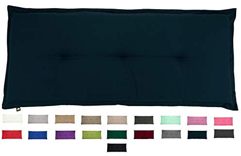 KOPU® Bankauflage Prisma Navy | Auflagen für Gartenbank | Blau Bank Auflagen 120 x 50 cm | 19 Einfache Farben | Dralon | Robuster Schaumstoff für zusätzlichen Komfort