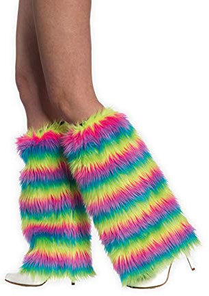 PARTY DISCOUNT Stulpen Beinwärmer Neon Regenbogen