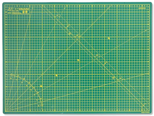 Elan A2 Cutting Mat Green, 5-Ply Hobby Board for Crafts 60X45 CM, Self Healing Cutting Mat A2, Recycled PVC Craft Board for Sewing & Quilting