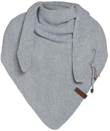 Knit Factory - Coco Dreiecksschal Deluxe - Damen Strickschal mit Wolle - Hochwertige Qualität - XXL Schal - 190 x 85 cm - Grau