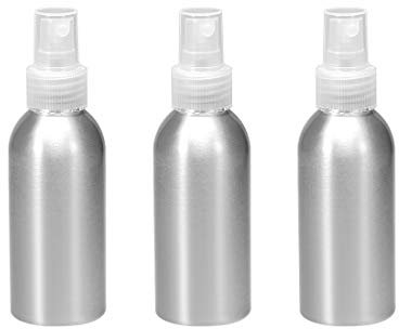 uxcell 3pcs 3oz/100ml Aluminium Spray Bottle with Clear Fine Mist Sprayer,Empty Refillable Container Travel Bottle
