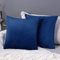 Deconovo 2er Set Samt Kissenbezüge Sofa Kissenbezug Zierkissenbezüge Weich Design Dekor Schlafzimmer Wohnzimmer Couch Büro, 40x40 cm, Dunkelblau